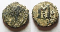 Ancient Coins - BYZANTINE. Justinian I, Follis. 543-544. ANTIOCH Mint