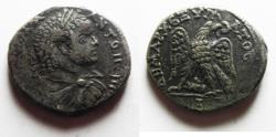 Ancient Coins - a rare variant : Phoenicia. Aradus under Caracalla (AD 198-217). Billon tetradrachm (26mm, 12.66g). Struck c. AD 215-217.
