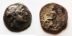 Ancient Coins - Seleukid Kings. Demetrios I Soter (162-150 BC). AR drachm (16mm, 3.64g). Ekbatana mint.