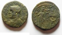 Ancient Coins - POSSIBLY UNPUBLISHED: JUDAEA, Neapolis. Trebonianus Gallus. 251-253 CE. Æ 23