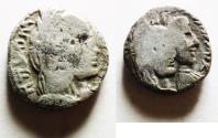 Ancient Coins - Nabataean Kingdom. Aretas IV (9 BC-AD 40). AR sela (14mm, 3.95g). Petra mint. Date illegible. Struck c. AD 17/18-39/40.