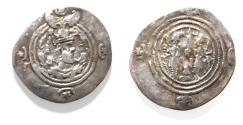 Ancient Coins - Sasanian Kingdom. Khusru II. A.D. 591-628. AR drachm