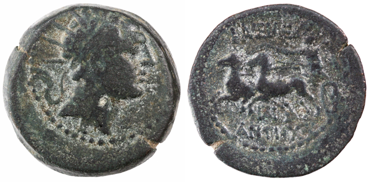 Ptolemy I Soter AE Diobol, Very SCARCE, AVF, 305 - 282 B.C.E.