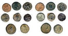 Ancient Coins - Lot of Eight Greek & Greek/Roman Provicial AE, Fine to Very Fine, 2nd Century B.C.E. - 2nd Century C.E.