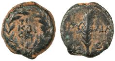 Ancient Coins - Valerius Gratus prefect under Tiberius AE Prutah, Judaea, Very Fine, 18/19 C.E.