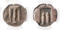 Ancient Coins - Bruttium, Kroton AR Stater, NGC Ch XF, 480 - 430 B.C.E.