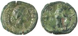 Ancient Coins - Faustina Junior AE Sestertius, Scarce AVF, lovely patina, 161 - 164 C.E.