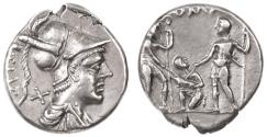 Ancient Coins - Ti. Veturius AR Denarius, Rome Republic, GVF, 137 B.C.E.