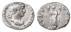 Ancient Coins - Hadrian AR Denarius, Very Fine, 119 - 122 C.E.