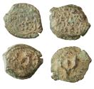 Ancient Coins - Hasmonean, AE Prutah / Widow's mite Pair, John Hyrcanus and Alexander Jannaeus, 135 - 104 & 103-76 B.C.E.