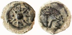 Ancient Coins - Alexander Jannaeus AE Widow's Mite / Prutah, Rare H-6189a, VF, 103 - 76 B.C.E.