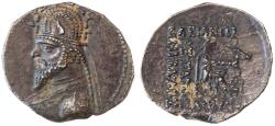 Ancient Coins - Sinatrukes AR Drachm, Parthian Kings, Extremely Fine, 93 - 69 B.C.E.
