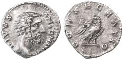 Ancient Coins - Antoninus Pius AR Denarius, GVF, from 161 C.E.