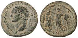 Ancient Coins - Domitian Judaea Capta AE, Caesarea Maritima, AEF/GVF, 81 - 96 C.E.