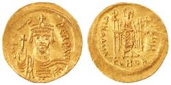 Ancient Coins - Phocas AV Gold Solidus, Near Extremely Fine, 607 - 610 C.E.