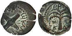 Ancient Coins - Judaea, Antonius Felix Procurator under Claudius AE Prutah, Near EF, 54 C.E.