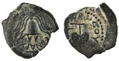 Ancient Coins - Herod Archelaus AE Prutah, Judaea, VF+, 4 B.C.E. - 6 C.E.