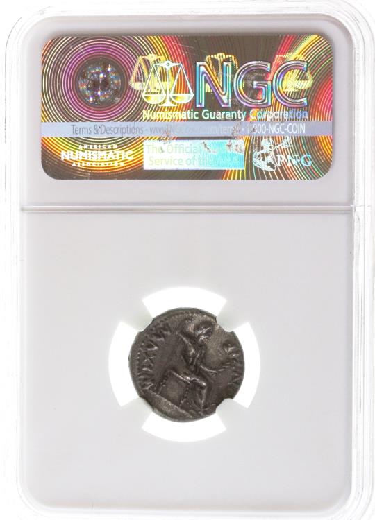 Tiberius AR Denarius, Tribute Penny, NGC AU, 14 - 37 C.E. | Roman