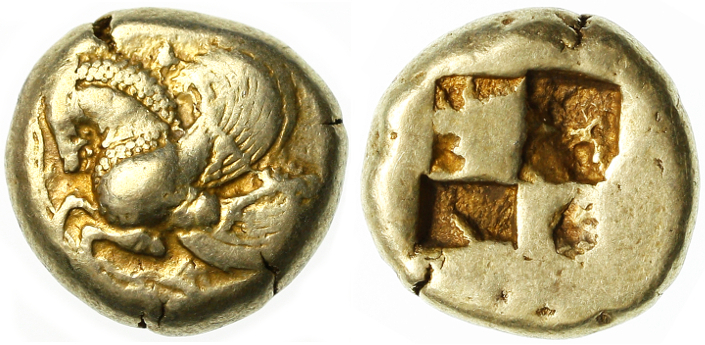 Lampsakos, Mysia EL Stater, RARE, VF, 500 - 450 B.C.E. | Greek Coins