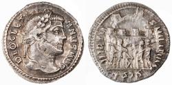 Ancient Coins - Diocletian AR Argenteus, Very Fine+, Circa. 295/296 C.E.