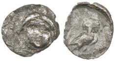 Ancient Coins - Samaria AR Half Ma'ah ( Hemiobol ), RARE, Very Fine, 375 - 333 B.C.E.