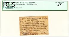 Us Coins - North Carolina Colonial Note, EF 45, Two Shillings, Six Pence, Dec. 1771