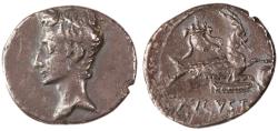 Ancient Coins - Augustus AR Denarius, Very Fine, Mint in Spain, Circa. 18 - 16 B.C.E.