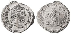 Ancient Coins - Septimius Severus AR Denarius, Lustrous Ch. EF, 205 C.E.