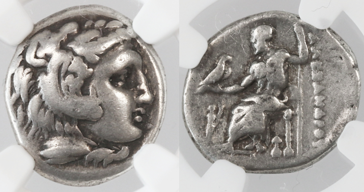 BACANCES×AlexnderLeeChang CPCM ロク 3点おまとめ Alexander III AR Drachm, Lifetime Issue, NGC Fine, 328 - 323 B.C.E.