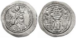 Ancient Coins - Yazdgard AR Drachm, Lustrous Near MINT State, 399 - 420 C.E.