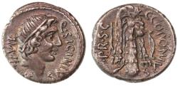 Ancient Coins - Q. Sicinius and C. Coponius AR Denarius, Military Mint moving with Pompey, GVF, 49 B.C.E.
