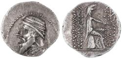Ancient Coins - Artabanos III AR Drachm, Scarce GVF, 126 - 122 B.C.E.