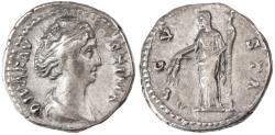 Ancient Coins - Faustina I Sr. AR Denarius, Very Fine, After 141 C.E.