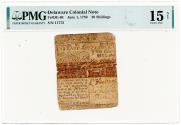 Us Coins - Colonial Note, Delaware, Twenty Shillings, Benjamin Franklin printing, June 1, 1759