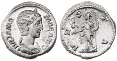 Ancient Coins - Julia Mamaea AR Denarius, About Extremely Fine, Rome, 226 C.E.