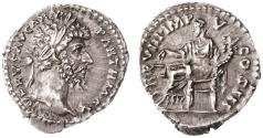 Ancient Coins - Lucius Verus AR Denarius, Extremely Fine, Pedigreed, 168 C.E.