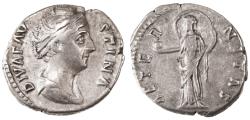 Ancient Coins - Faustina Senior AR Denarius, Very Fine, after 140 C.E.