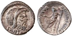 Ancient Coins - C. Vibius C.f. C.n. Pansa Caetronianus AR Denarius, About Extremely Fine, Toned, 48 B.C.E.