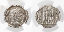 Ancient Coins - Maximian AR Argenteus, NGC AU, 294 - 305 C.E.