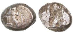 Ancient Coins - Achaemenid Kings, Persia, AR Siglos, Xerxes II - Artaxerxes II, Unusually Large Portrait VF, 455 - 420 B.C.E.