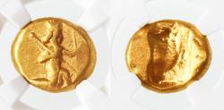 Biblical AV Gold Daric, Persia, Achaemenid Kings, Xerxes I - Darius II, NGC Encapsulated, 485 - 420 B.C.E.