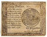 Us Coins - Continental Currency, $60 - Sixty Dollars, Choice Very Fine, Sept. 26th, 1778
