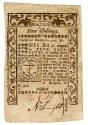 Us Coins - Colonial Note - Rhode Island Five Shillings, VF to EF, May 1786
