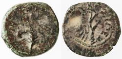 Ancient Coins - Herod the Great "Aphlaston" AE Prutah, VF, 37 B.C.E.
