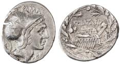 Ancient Coins - Q. Lutatius Cerco AR Denarius, Very Fine, 109/108 B.C.E.