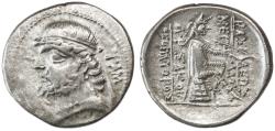 Ancient Coins - Phraates II AR Drachm, Parthia, VF/GVF, 132 - 126 B.C.E.