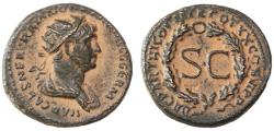 Ancient Coins - Trajan AE Semis, About Extremely Fine, Circa. 116 C.E.