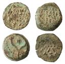 Ancient Coins - Pair Hasmonean, AE Prutah / Widow's mites, John Hyrcanus and Alexander Jannaeus, 135 - 104 & 103-76 B.C.E.