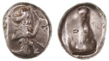 Ancient Coins - Persia, Achaemenid Kings AR Siglos, Very Fine, Darios I to Xerxes II, 485-420 B.C.E.