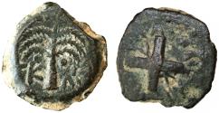 Ancient Coins - Judaea, Antonius Felix Procurator under Claudius AE Prutah, Choice VF+, 54 C.E.